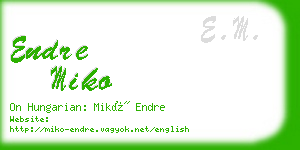 endre miko business card